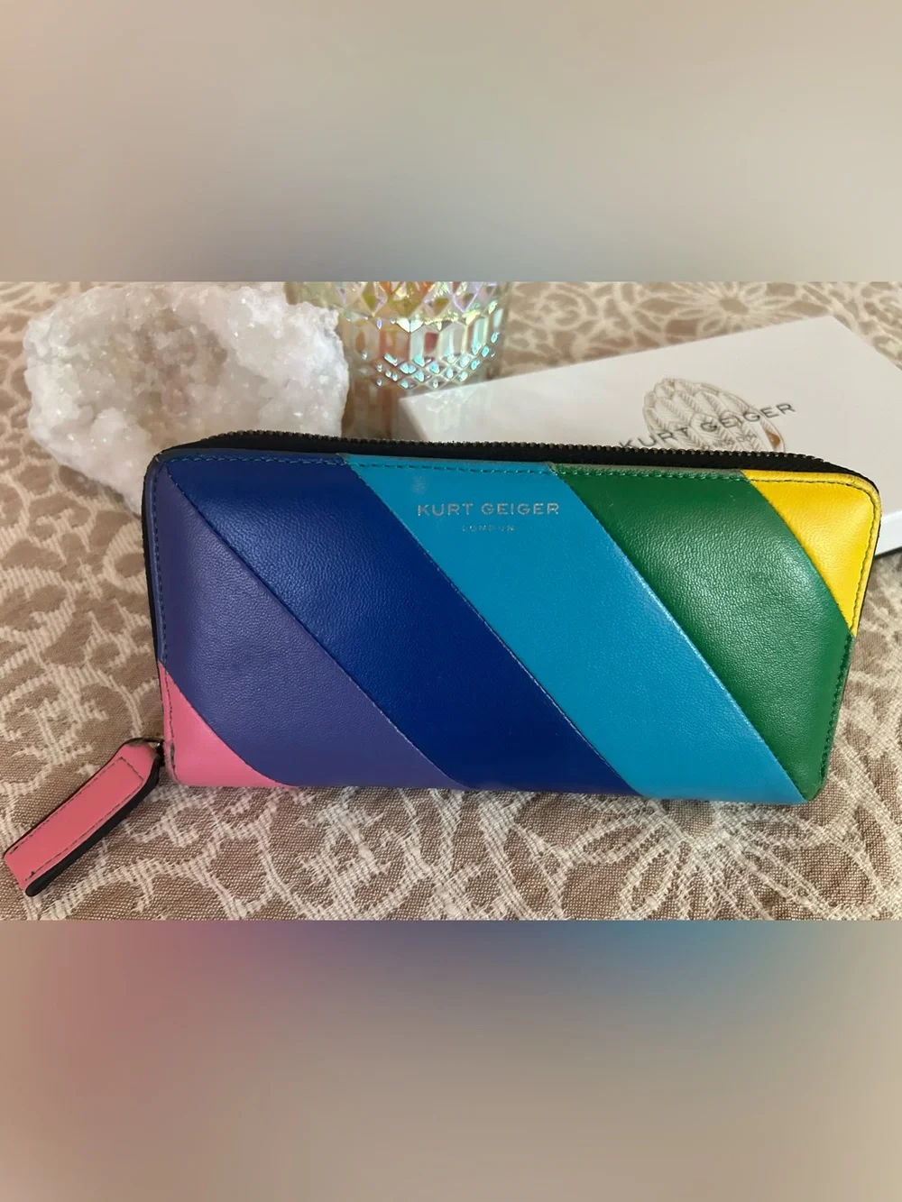 Kurt Geiger London Zip Around Leather Wallet - Picture 3 of 12